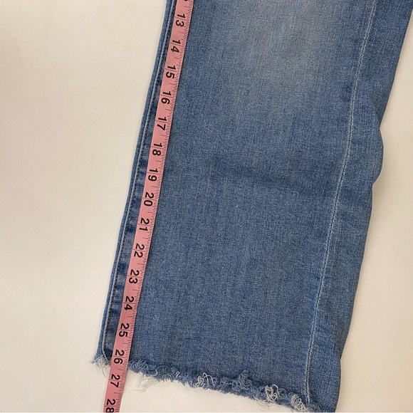 7 for All Mankind | Alexa High Waist Ankle Wide Leg Jeans Raw Hem Mercer Blue 29 - Picture 10 of 10